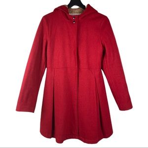 Kimchi Blue Anthro Red Pea Coat Medium